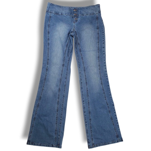 Vintage Guess Y2K Flare Jeans Womens 32 x 33.5 Button Fly Mid Rise 80s 90s USA - Picture 1 of 12